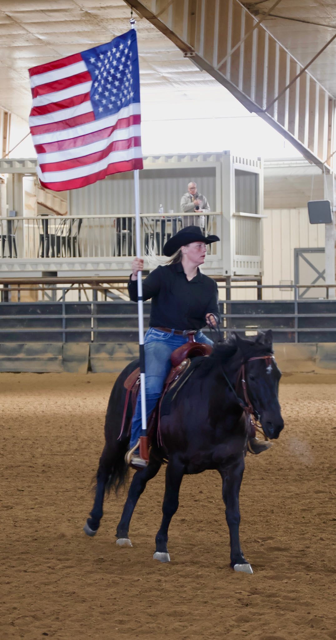 Rider with U.S. flag